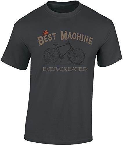 Camiseta de Bicileta: Best Machine - MTB Mountain Bike T-Shirt Hombre-s y Mujer-es Regalo Ciclistas Bici BTT MTB BMX Regalos Deporte - Divertida-s - Ciclista - Retro - Fixie Outdoor (M)