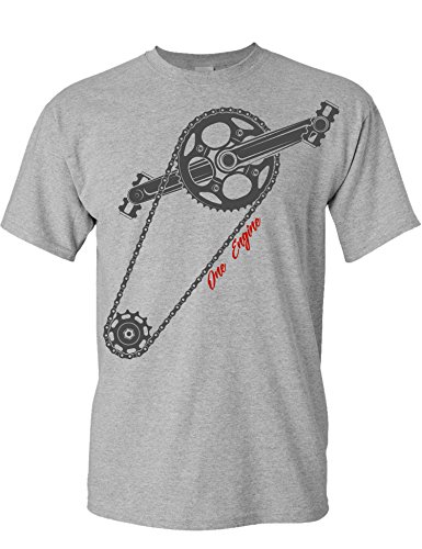 Camiseta de Bicileta: One Engine - Regalo para Ciclistas - Bici - BTT - MTB - BMX - Mountain-Bike - Downhill - Regalos Deporte - Camisetas Divertida-s - Ciclista - Retro - Fixie-Bike Shirt (L)