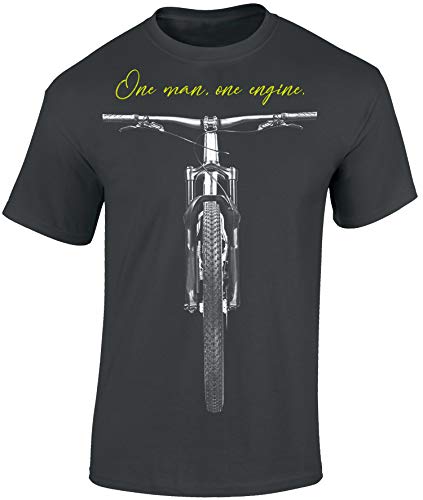 Camiseta de Bicileta: One Man One Engine - Regalo Ciclistas - Bici - BTT - MTB - BMX - Mountain-Bike - Downhill - Regalos Deporte - Divertida-s - Ciclista - Retro - Fixie Shirt - Outdoor - Dirt (M)