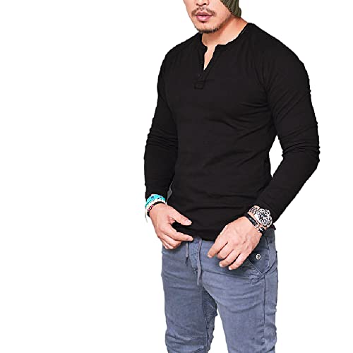 Camiseta Hombre Cuello Redondo Botón Casual Deporte Hombre Manga Larga Otoño E Invierno Elegante Caballero Vacaciones Nueva Simplicidad Camisa Deportiva para Hombre