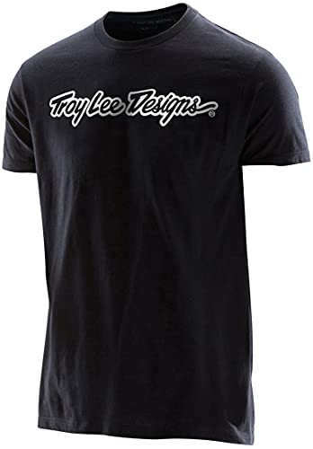 Camiseta Troy Lee Designs Signature negro para hombre (Tamaño: XL)