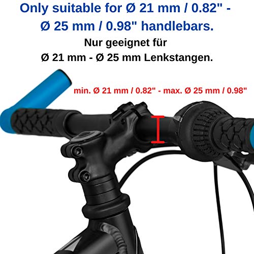 Campana de bicicleta fuerte en azul, para manillares de 21 mm-25 mm, con tornillo para fijación, campana transparente para bicicletas, bocina universal de bicicleta en múltiples colores, accesorios