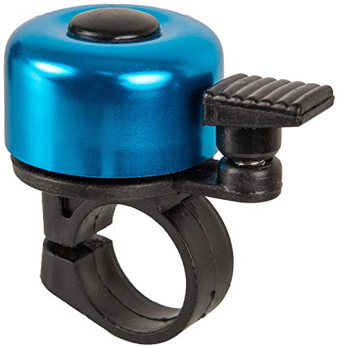 Campana de bicicleta fuerte en azul, para manillares de 21 mm-25 mm, con tornillo para fijación, campana transparente para bicicletas, bocina universal de bicicleta en múltiples colores, accesorios