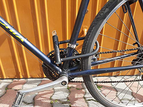 Candado antirrobo de acero para bicicleta Moto Scooter 19,5 x 13 cm en forma de U con 2 llaves, cadena para bicicleta resistente