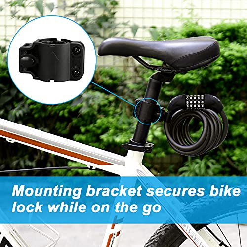 Candado de Bicicleta BIGO Seguridad Candado de Cable Mejor Combinación con Flexible montaje Cable de Bloqueo antirrobo alta seguridad para la bicicleta al Aire Libre 180cm X12mm