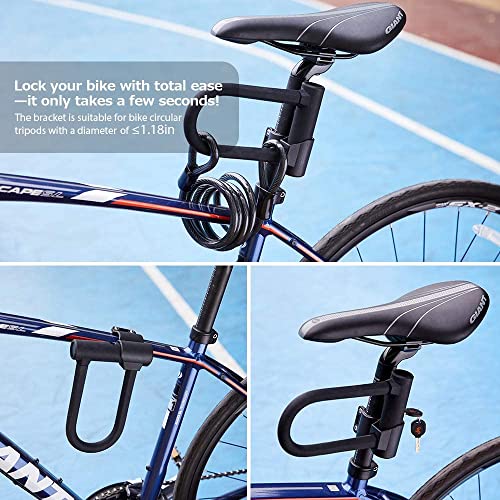 Candado en U, Candado de bicicleta en forma de U Sportneer con cable de acero de seguridad de 5 pies para bicicletas de montaña o de carretera
