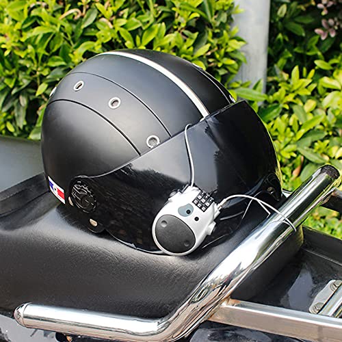 Candado para Casco de Motocicleta con código, Cierre de Alta Seguridad, Seguro para Motocicletas con Cable, para Casco de Bicicleta, armarios, Equipaje, Resistente al Agua(Negro)