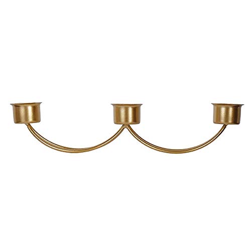 Candlestick Metal Three-Headed Candlestick Cafe Restaurant Bar Romantic Candlelight Dinner Decoration Candlestick Holders (Color : Gold Size : 29cm×6.5cm)