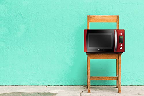 Candy CookinApp CMXG20DR, Microondas con grill, 20L, Digital, App simply-Fi, 5 niveles potencia, 40 programas automáticos, Plato giratorio 25,5cm, Express Cooking, 700W/1000W, Rojo