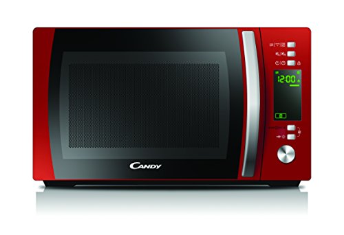 Candy CookinApp CMXG20DR, Microondas con grill, 20L, Digital, App simply-Fi, 5 niveles potencia, 40 programas automáticos, Plato giratorio 25,5cm, Express Cooking, 700W/1000W, Rojo