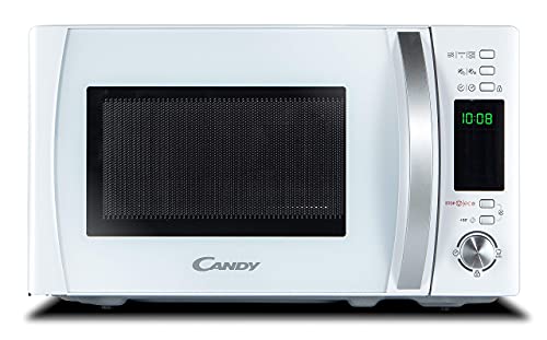 Candy CookinApp CMXG20DW, Microondas con grill, 20L, Digital, App simply-Fi, 5 niveles potencia, 40 programas automáticos, Plato giratorio 25,5cm, Express Cooking, 700W/1000W, Blanco