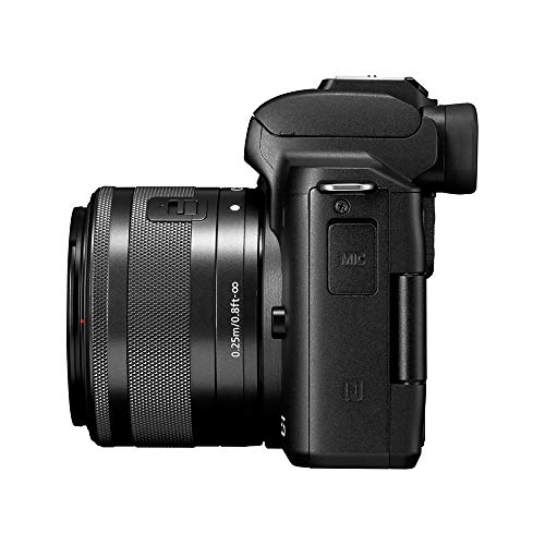 Canon EOS M50 + EF-M 15-45mm f/3.5-6.3 IS STM Kit Juego de cámara SLR 24,1 MP CMOS 6000 x 4000 Pixeles Negro - Cámara digital (24,1 MP, 6000 x 4000 Pixeles, CMOS, 4K Ultra HD, Pantalla táctil, Negro)