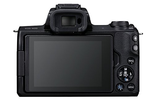 Canon EOS M50 - Kit de cámara EVIL de 24.1 MP y vídeo 4K con objetivo EF-M 15-45mm IS MM (pantalla táctil de 3", estabilizador óptico, Wifi), color negro