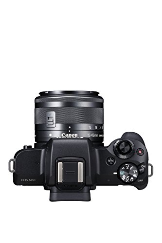 Canon EOS M50 - Kit de cámara EVIL de 24.1 MP y vídeo 4K con objetivo EF-M 15-45mm IS MM (pantalla táctil de 3", estabilizador óptico, Wifi), color negro