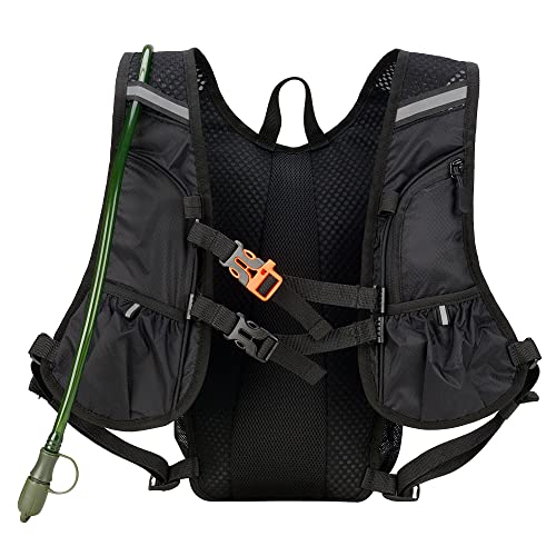 CAPELINA Mochila de Hidratación de 5L con Bolsa de Agua de 2L, Súper Ligera Mochila Hidratacion MTB Ciclismo Trail Running senderismo trekking montaña con bolsa hidratacion para hombre y mujer