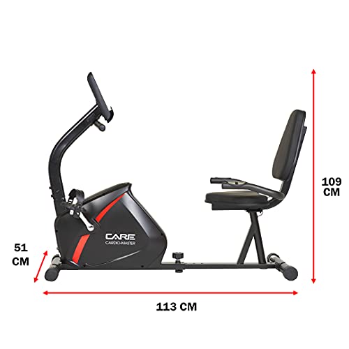 CARE FITNESS - Bicicleta estática Cardio Master - Bicicleta conectada - Función de máquina de remo - Frenado magnético - Peso de inercia de 7 kg - Compatible con la aplicación Kinomap, de color negro