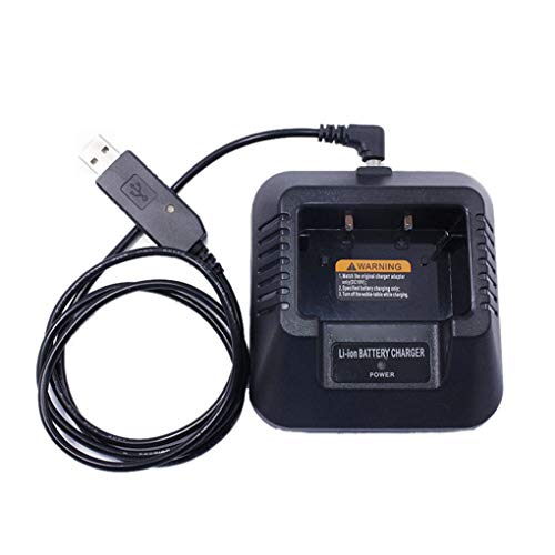 Cargador de Batería Usb, Reemplazo de Cargadores de Batería de Radio Bidireccional Portátil Para Baofeng Uv-5R Uv-5Re Dm-5R, Negro