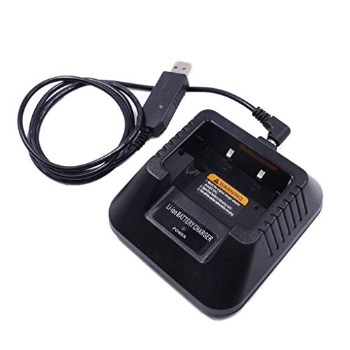 Cargador de Batería Usb, Reemplazo de Cargadores de Batería de Radio Bidireccional Portátil Para Baofeng Uv-5R Uv-5Re Dm-5R, Negro