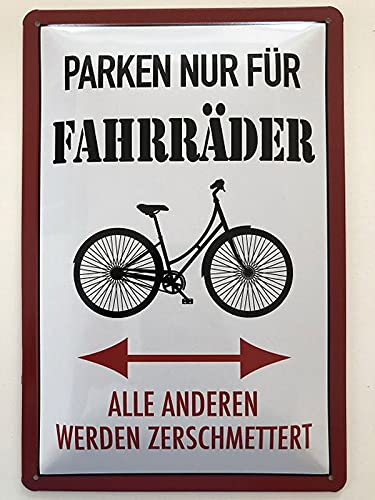 Cartel de metal de 20 x 30 cm, solo para bicicletas