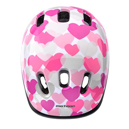 Casco Bicicleta Bebe Helmet Bici Ciclismo para Niño - Cascos para Infantil Bici Helmet para Patinete Ciclismo Montaña BMX Carretera Skate Patines monopatines (XS 44-48 cm, Pink Hearts)