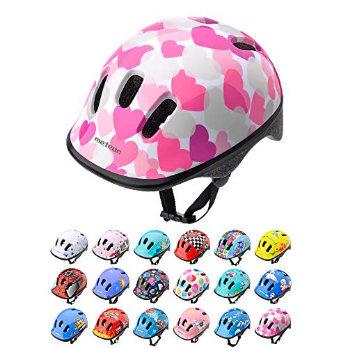 Casco Bicicleta Bebe Helmet Bici Ciclismo para Niño - Cascos para Infantil Bici Helmet para Patinete Ciclismo Montaña BMX Carretera Skate Patines monopatines (XS 44-48 cm, Pink Hearts)