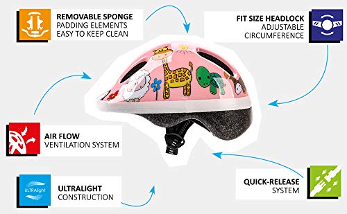Casco Bicicleta Bebe Helmet Bici Ciclismo para Niño - Cascos para Infantil Bici Helmet para Patinete Ciclismo Montaña BMX Carretera Skate Patines monopatines MV6-2 (XS(44-48cm), Animals)