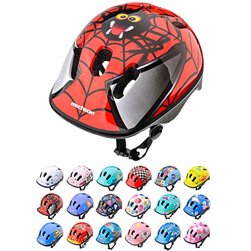 Casco Bicicleta Bebe Helmet Bici Ciclismo para Niño - Cascos para Infantil Bici Helmet para Patinete Ciclismo Montaña BMX Carretera Skate Patines monopatines (S 48-52 cm, Spider)