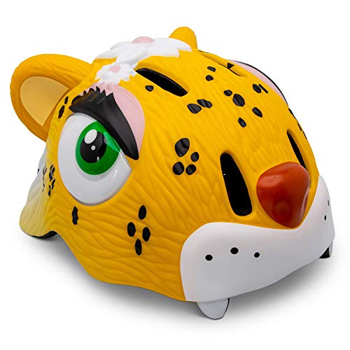 Casco de Bici para niños | Casco de Bici para niños y niñas pequeños, niños y niñas patinetes eléctricos, triciclos, Skateboarding y bicis | Casco Ciclismo Animales niño (Yellow Leopard)