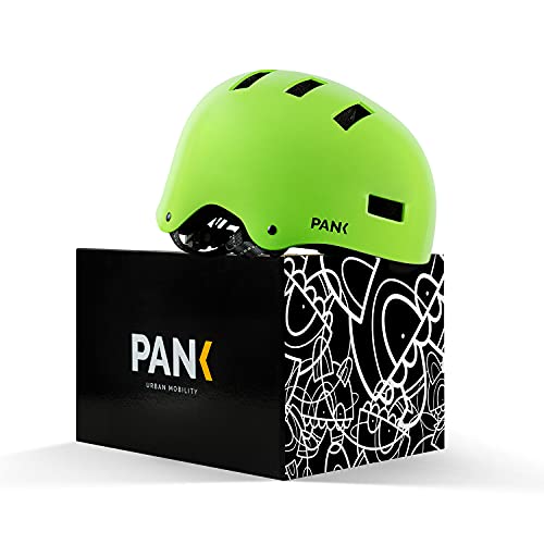 Casco de Bici para niños de 6-12 años. Homologado CE. Casco de Patinete, Casco de Skate. Máxima protección, Ajustable, Ligero y cómodo (Verde)