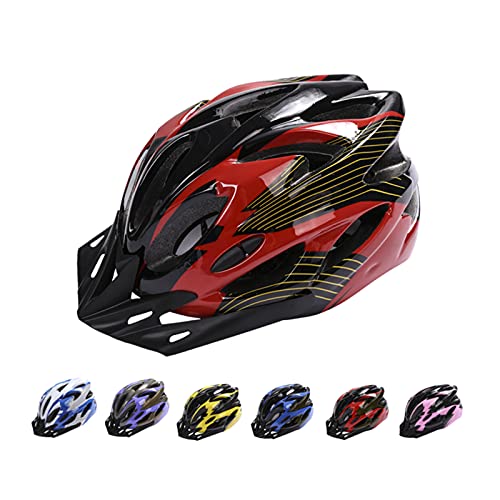 Casco de Bicicleta, Casco de Bicicleta de Montaña Casco de Bicicleta para Adultos Ajustable con Visera Extraíble para Bicicleta MTB City Specialized Casco de Bicicleta para Hombres y Mujeres Rojo