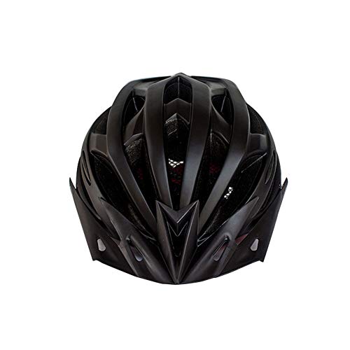 Casco de Bicicleta para Adulto Casco Ciclismo Ajustable Protección de Seguridad con Visera Desmontable y Luz LED Casco Bici Ligero Protector Unisex para MTB Carretera (Negro, 54-61 cm)