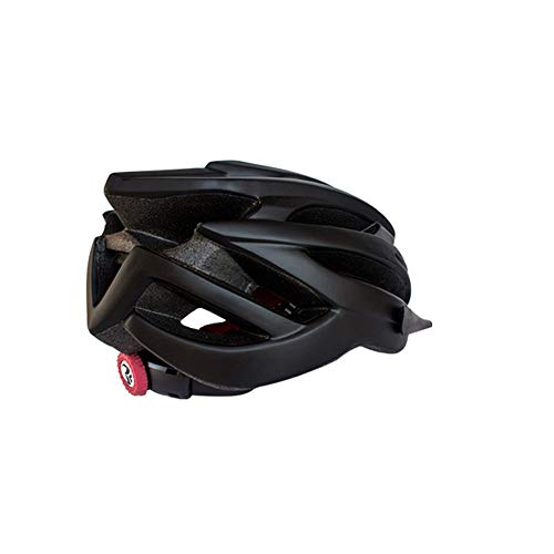 Casco de Bicicleta para Adulto Casco Ciclismo Ajustable Protección de Seguridad con Visera Desmontable y Luz LED Casco Bici Ligero Protector Unisex para MTB Carretera (Negro, 54-61 cm)