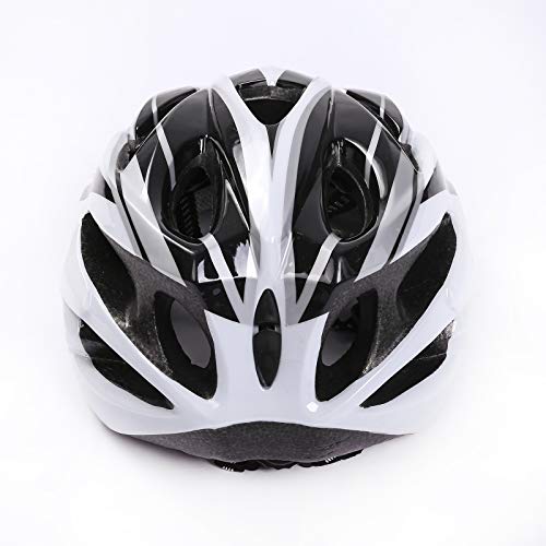 Casco de Bicicleta para Adulto Casco Ciclismo BMX Protector Ligero con Correa Ajustable y Visera Desmontable para Montar Protección de Seguridad Unisex para Carretera Montaña (Negro & Blanco, 52-61cm)