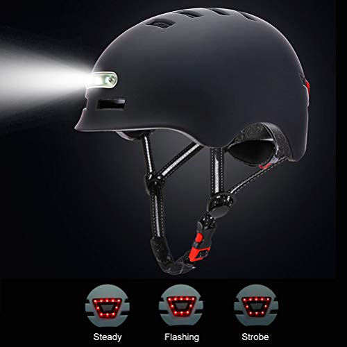 Casco de Bicicleta para Adultos con Luz USB Recargable,Casco de Ciclismo Ligero de luz Trasera para Hombres y Mujeres Adultos