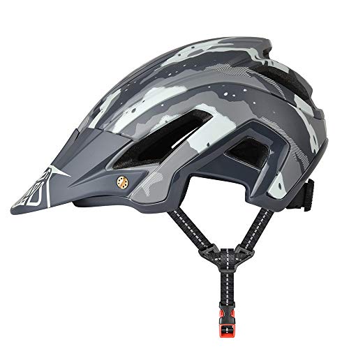 Casco de Ciclismo, 300g 56-60cm Casco Ligero de Bicicleta de Montaña con Visera Desmontable, Ajuste Ajustable, 15 Vetns MTB Asco para Hombres y Mujeres Adultos, Army Green + Negro