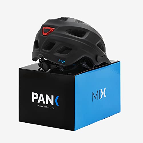 Casco de Patinete eléctrico homologado CE, Bicicleta de Ciudad y montaña. con luz led Posterior. Talla Adulto. Mujer y Hombre. Diseño Ultra Ligero con ventilación Integral. (Negro Mate)