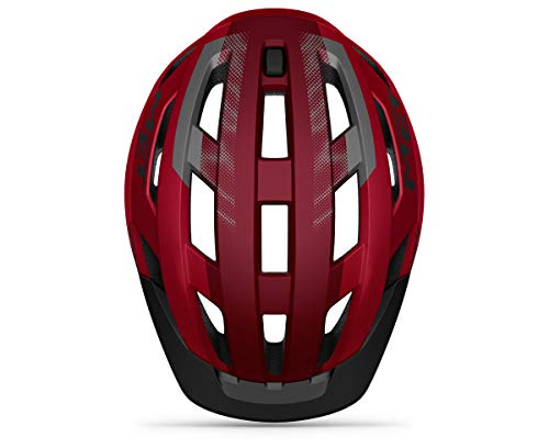 Casco Met Allroad rojo y negro mate, talla L (58-61)