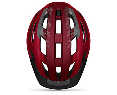 Casco Met Allroad rojo y negro mate, talla L (58-61)