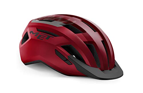 Casco Met Allroad rojo y negro mate, talla L (58-61)