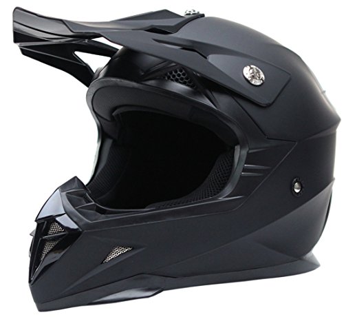 Casco Motocross Eduro ECE Homologado - YEMA YM-915 Casco de Moto Cross Integral para Mujer Hombre Adultos-Negro-M