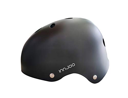 Casco Patinete Eléctrico InnJoo IJ-Ryder Helmet M-BLK, Bicicleta Urbana, Patines y Skateboard, Adultos Unisex, Negro, Talla M