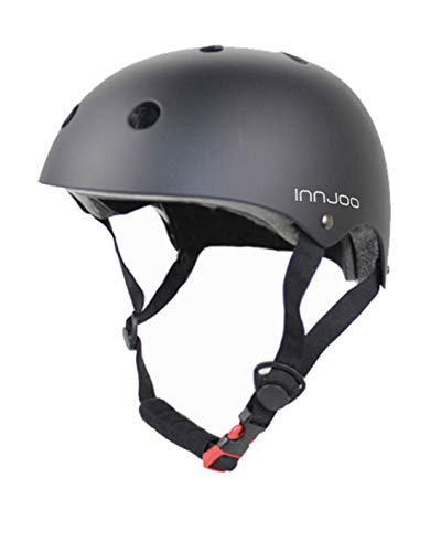 Casco Patinete Eléctrico InnJoo IJ-Ryder Helmet M-BLK, Bicicleta Urbana, Patines y Skateboard, Adultos Unisex, Negro, Talla M