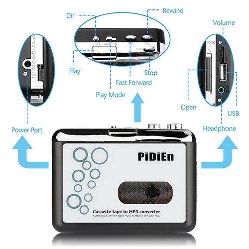 Cassette Player USB Cassette To mp3 Converter Capturar Guardar en Flash Drive Directamente No Necesita computadora + obsequio Dedicado Stereo Alrededor de los Auriculares + El Primer Estilo del Mundo