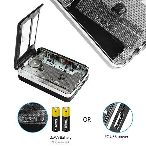 Cassette Player USB Cassette To mp3 Converter Capturar Guardar en Flash Drive Directamente No Necesita computadora + obsequio Dedicado Stereo Alrededor de los Auriculares + El Primer Estilo del Mundo