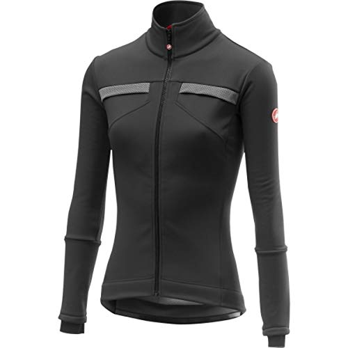 CASTELLI Dinamica Jacket - Chaqueta deportiva para mujer, Mujer, Chaqueta deportiva., 4518541, Light Black, XS