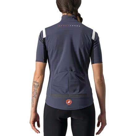 castelli Gabba Ros W Camiseta, Mujer, Acero Azul Oscuro y Rosa Suave, L