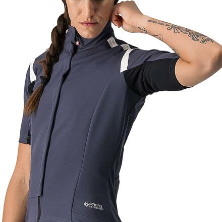 castelli Gabba Ros W Camiseta, Mujer, Acero Azul Oscuro y Rosa Suave, L