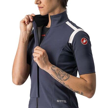 castelli Gabba Ros W Camiseta, Mujer, Acero Azul Oscuro y Rosa Suave, L