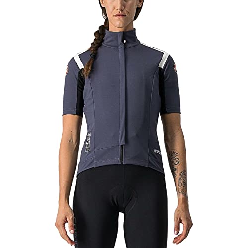 castelli Gabba Ros W Camiseta, Mujer, Acero Azul Oscuro y Rosa Suave, L