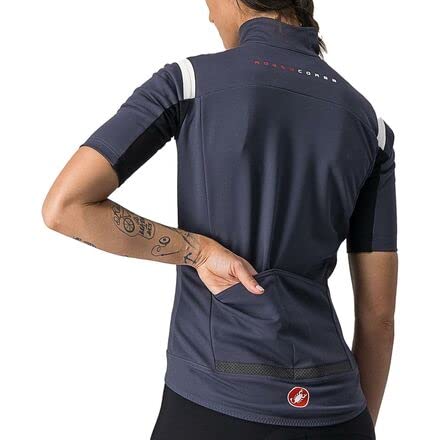 castelli Gabba Ros W Camiseta, Mujer, Acero Azul Oscuro y Rosa Suave, L